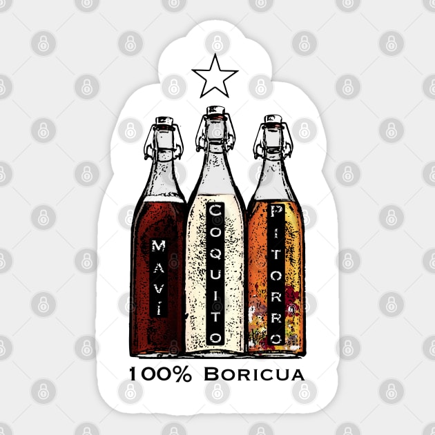 100% Boricua Mavi Coquito Pitorro Sticker by SoLunAgua